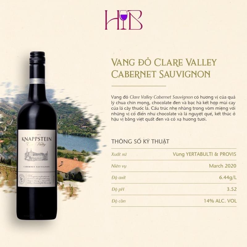 Rượu Vang Cabernet Sauvignon Clare Valley 2020